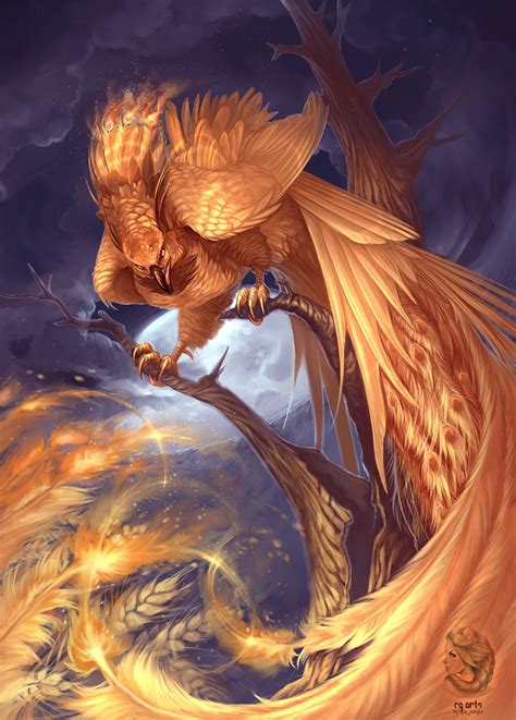 Fire Bird By Lynx Catgirl On Deviantart Mythical Birds Mythical