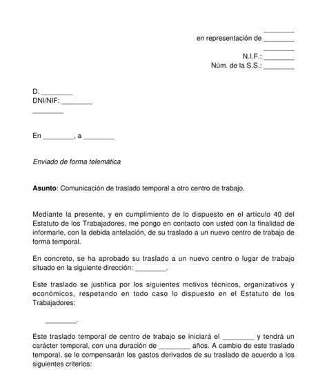 Carta De Amonestacion Modelo De Carta De Traslado De Un Trabajador My