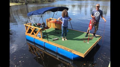 Building a wood pontoon boat in 4 days. Pin on DIY Boat