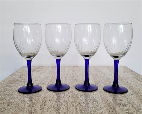 Luminarc Cobalt Blue Stem Wine Glasses Set Of My Xxx Hot Girl