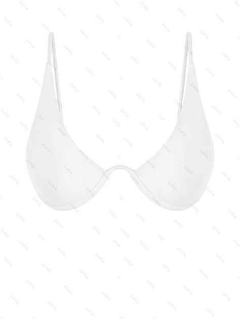 Zaful Plunge Underwire Push Up Bikini Top In White Zaful 2024