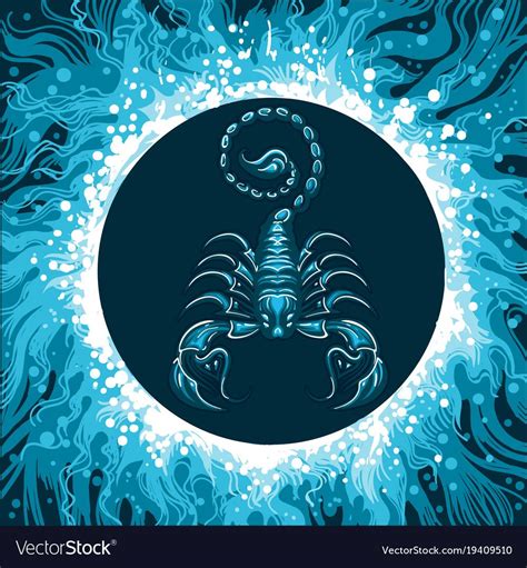 Zodiac Sign Of Scorpio In Water Circle Royalty Free Vector Zodiac