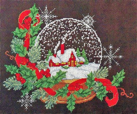 Vintage Counted Cross Stitch Pattern Christmas House Snow Globe Snowy