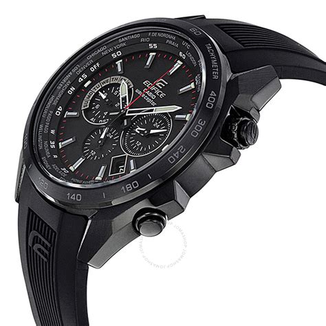 Casio Edifice Chronograph Multi Function Black Dial Black Rubber Men S Watch Eqwm600c 1a