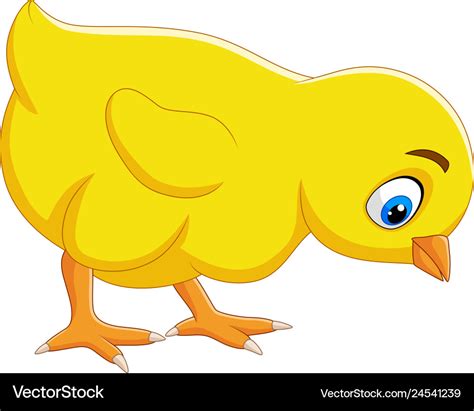 Cartoon Funny Baby Chick Isolated Royalty Free Vector Image
