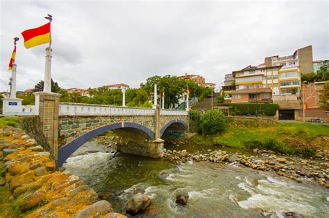 Cuenca Ecuador April 22 2015 Tomebamba River As Seen Running