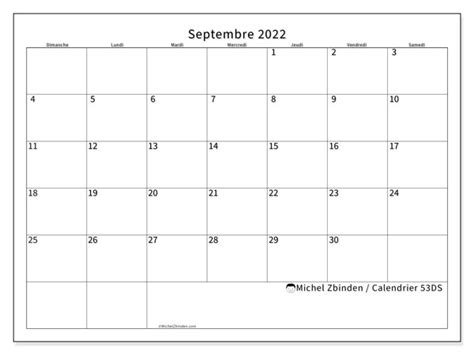 Calendrier Septembre 2022 à Imprimer “443ds” Michel Zbinden Ca