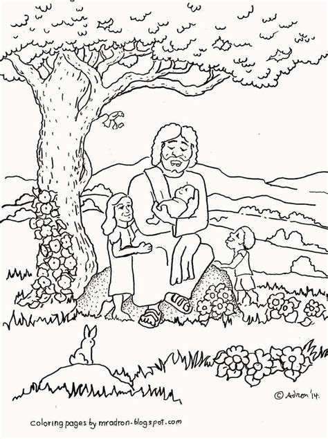 Coloring Pages For Kids By Mr Adron Jesus Blesses The Children Free