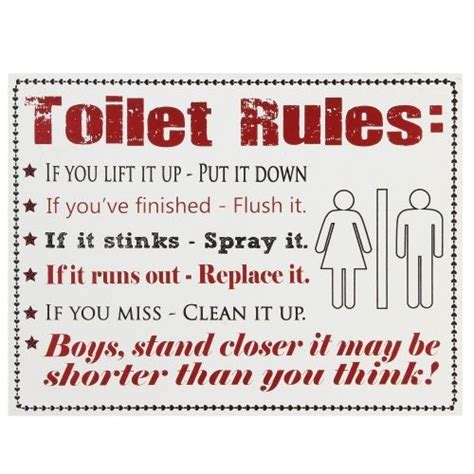 Toilet Rules Wooden Sign Funny Bathroom Signs Toilet Rules Sign Quotes