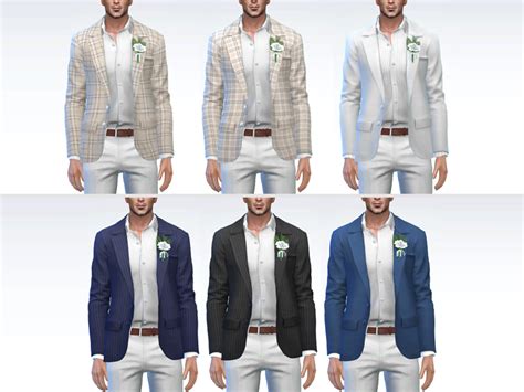 The Sims Resource Open Suit Jacket With Boutonniere