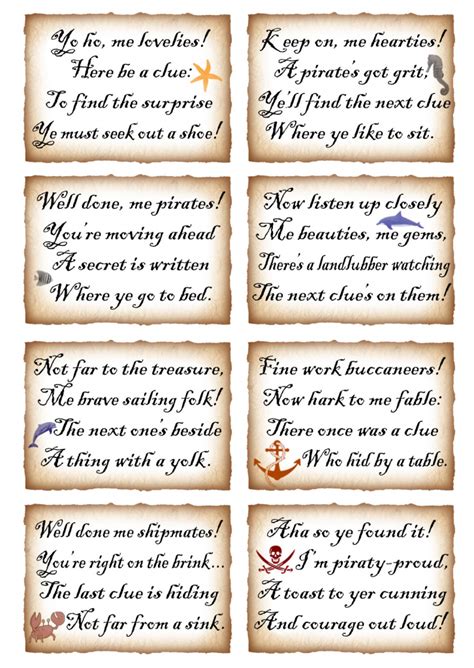 Direct them to the first clue. Treasure Hunt Printable Clue Cards | Printable Cards