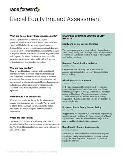 Racial Equity Impact Assessment Equity Toolkit