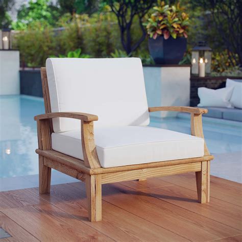 A wide variety of outdoor teak chairs options are available. Marina Outdoor Patio Teak Armchair in White by Modway ...