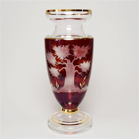 Egermann Vase Red Stain 30 5 Cm Egermann Glass Egermann Glass Egermann Crystal And
