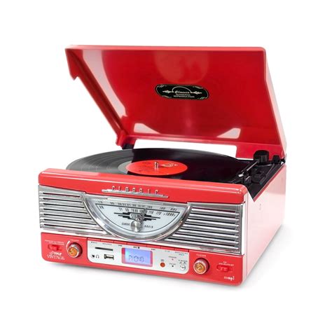 Pyle Ptr8ur Vintage Classic Style Turntable Vinyl Record Player With