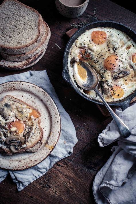 A delicious and elegant meal. Creamy Mushroom and Black Truffle Baked Eggs | Fresh ...