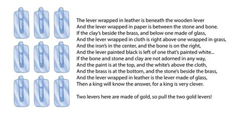 This classic riddle is a great example of the kind of riddles that can make great additions to your dnd games. OC Feel free to use my clever lever riddle! : DnD in 2020 | Riddles, Dnd, Lateral thinking