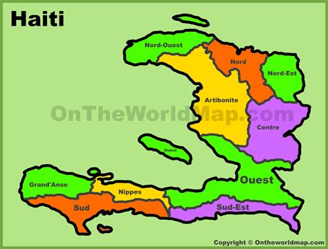 Administrative Map Of Haiti Departments Of Haiti