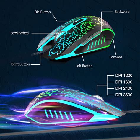 Bengoo Gaming Mouse Wired Usb Optical Computer Mice With Rgb Backlit