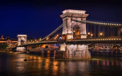 Chain Bridge Budapest Hungary Europe Bridges Danube River