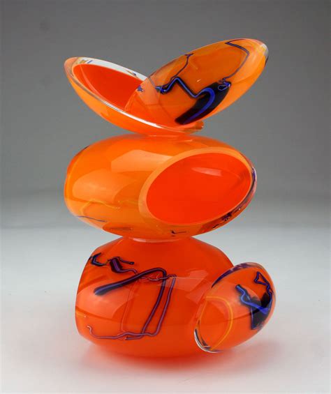 Remnant Vessel In Amber And Orange By Justin Hunting Art Glass
