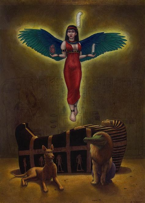 Judgment As Maat Weighs Between The Feather And The Heart Painting Ancient Egyptian Ancient