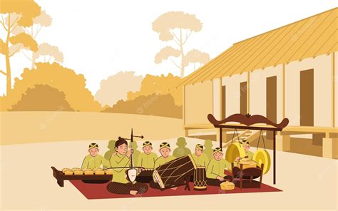 Premium Vector Illustration Of Traditional Javanese Karawitan