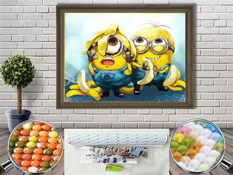 Full Diamond Banana Minions Diamond Painting Kit Painting Etsy