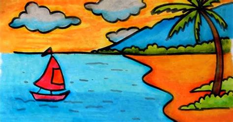Berikut ini ulasan mengenai cara mewarnai selain mewarnai gambar dengan crayon, anda juga bisa mewarnai dengan menggunakan bahan alami. 11 Lukisan Pemandangan Pantai Pemula- Menggambar Pantai Dengan Krayon Untuk Pemula - Download ...