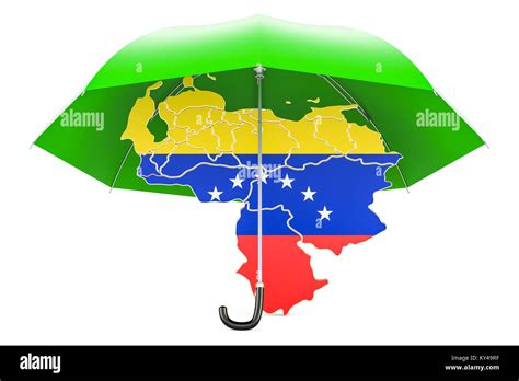 Venezuelan Map Under Umbrella Security And Protect Or Insurance