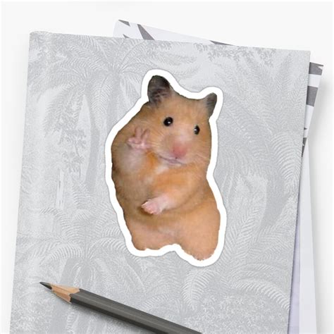 Peace Sign Hamster Sticker By Kate Designs Redbubble