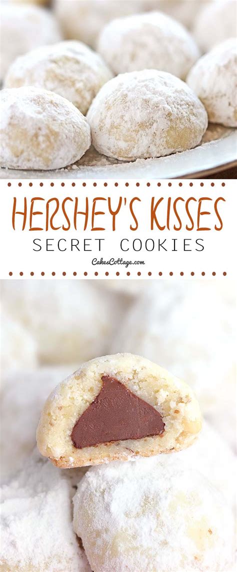 Holiday treats holiday recipes christmas candy christmas recipes christmas goodies. Hershey's Secret Kisses Cookies - Cakescottage