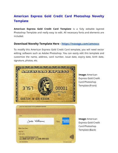 American Express Gold Credit Card Photoshop Novelty Template American Express Gold Credit Card