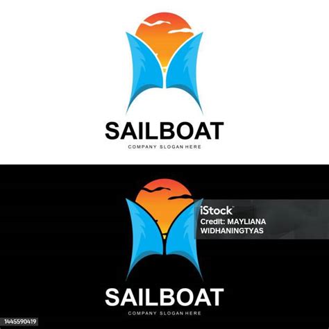 Desain Logo Perahu Layar Ilustrasi Perahu Nelayan Ikon Vektor Merek