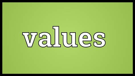 Values Meaning Youtube