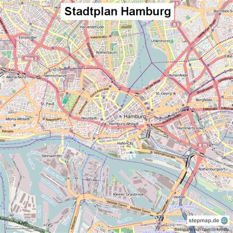 Stadtplan Hamburg Von Stadtplan Landkarte Für Deutschland