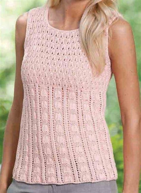 Knitting Pattern For Rosebud Tank Top This Sleeveless Lace Pullover