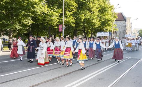 Parade Of Estonian National Song Festival In Tallinn Estonia Editorial