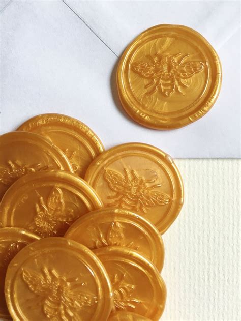 Golden Bee Self Adhesive Wax Seals 20 Count Hand Pressed And Etsy
