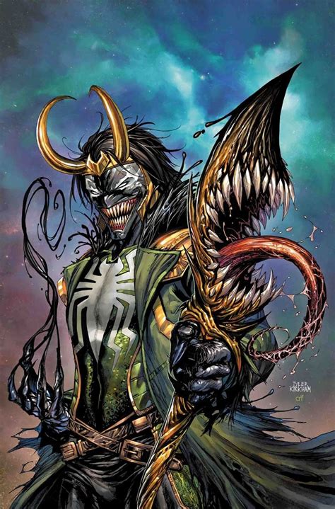 avengers 11 2017 loki venomized variant cover by tyler kirkham marvel villains loki marvel