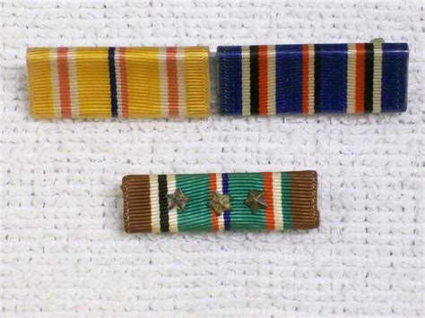 1940s Wwii Group Of Three Military Campaign Ribbon Bars Etsy