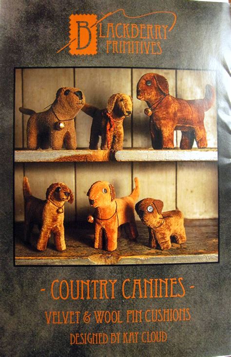 Country Canines Velvet And Wool Pin Cushions By Kay Cloud For
