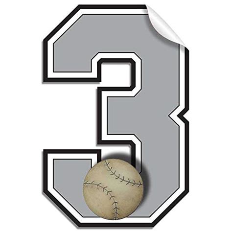 Wall Number 3 Baseball Jersey Numbers Varsity Uniform Vinyl Sticker