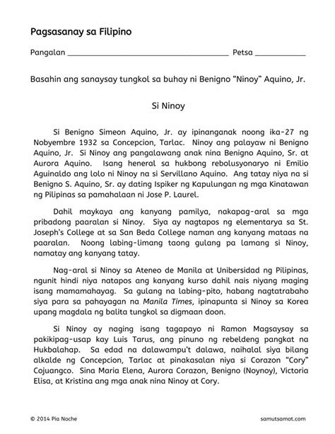 Pdf Pagsasanay Sa Filipino Samut Samot Free Printable