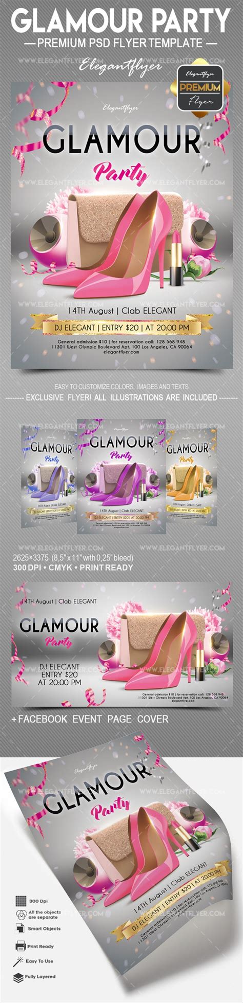 Gray Glamorous Glamour Party Premium Flyer Template Psd By Elegantflyer