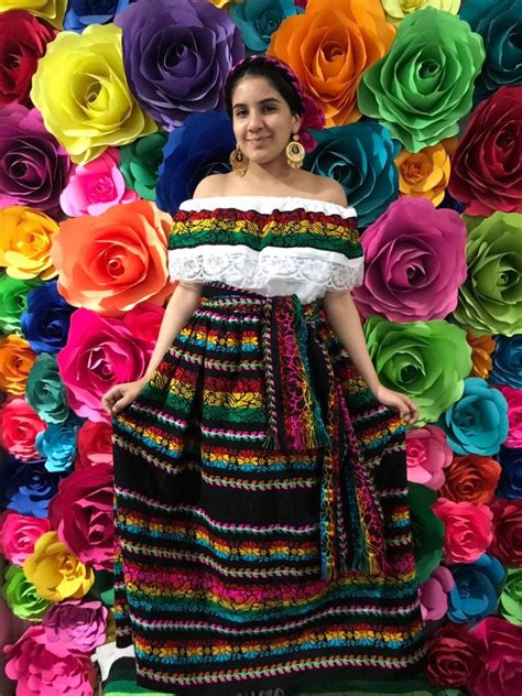 Mexican Womans Cambaya Dress One Size Handmade Beautiful Frida Kahlo