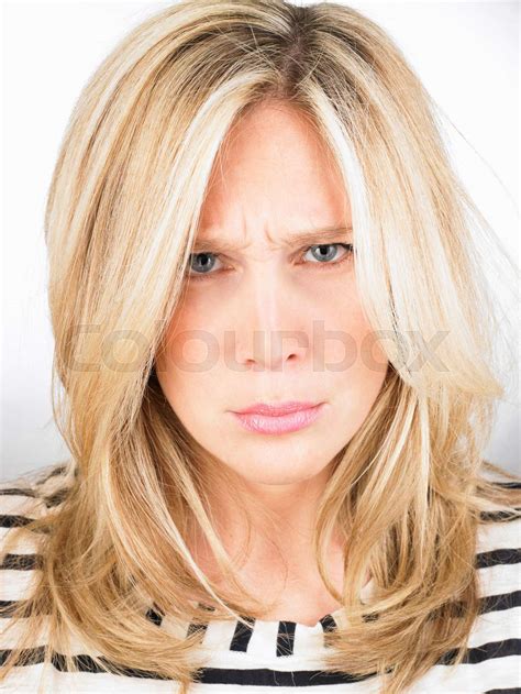 Woman Scowling Stock Image Colourbox