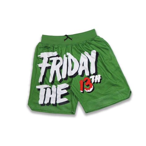 Friday The 13th Black Basketball Shorts Green Todays Man Store