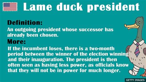 Bbc Learning English Us Elections 2020 Vocabulary Lame Duck President
