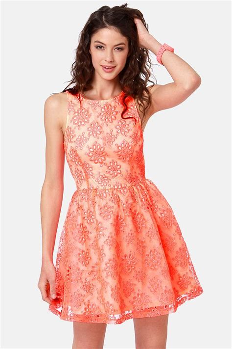 Cute Neon Orange Dress Lace Dress 6200 Find More Women Fashion